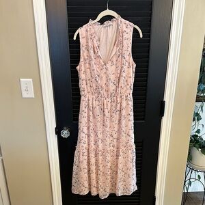 Floral Pink Sleeveless Dress